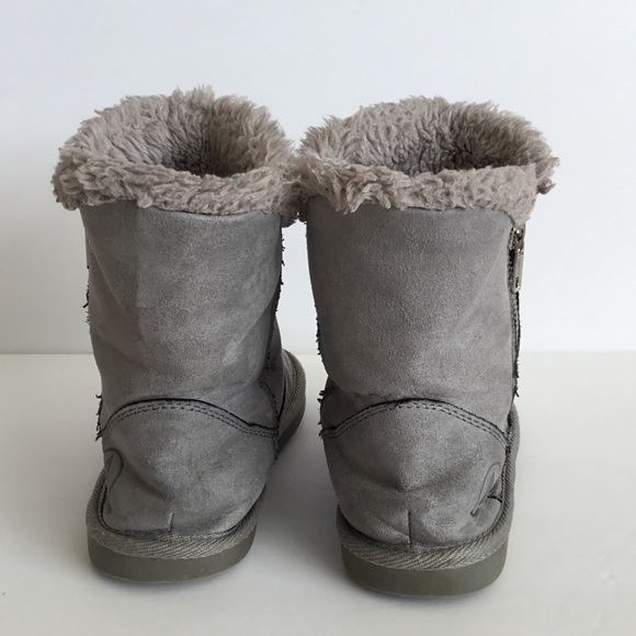 Airwalk Girls Boots Gray Faux Fur Lined Size 1 - Picture 5 of 8